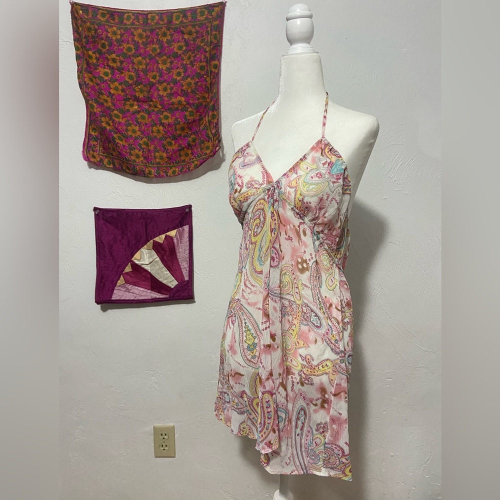 Vintage 2000s Y2K Beach Bunny paisley cover up dress